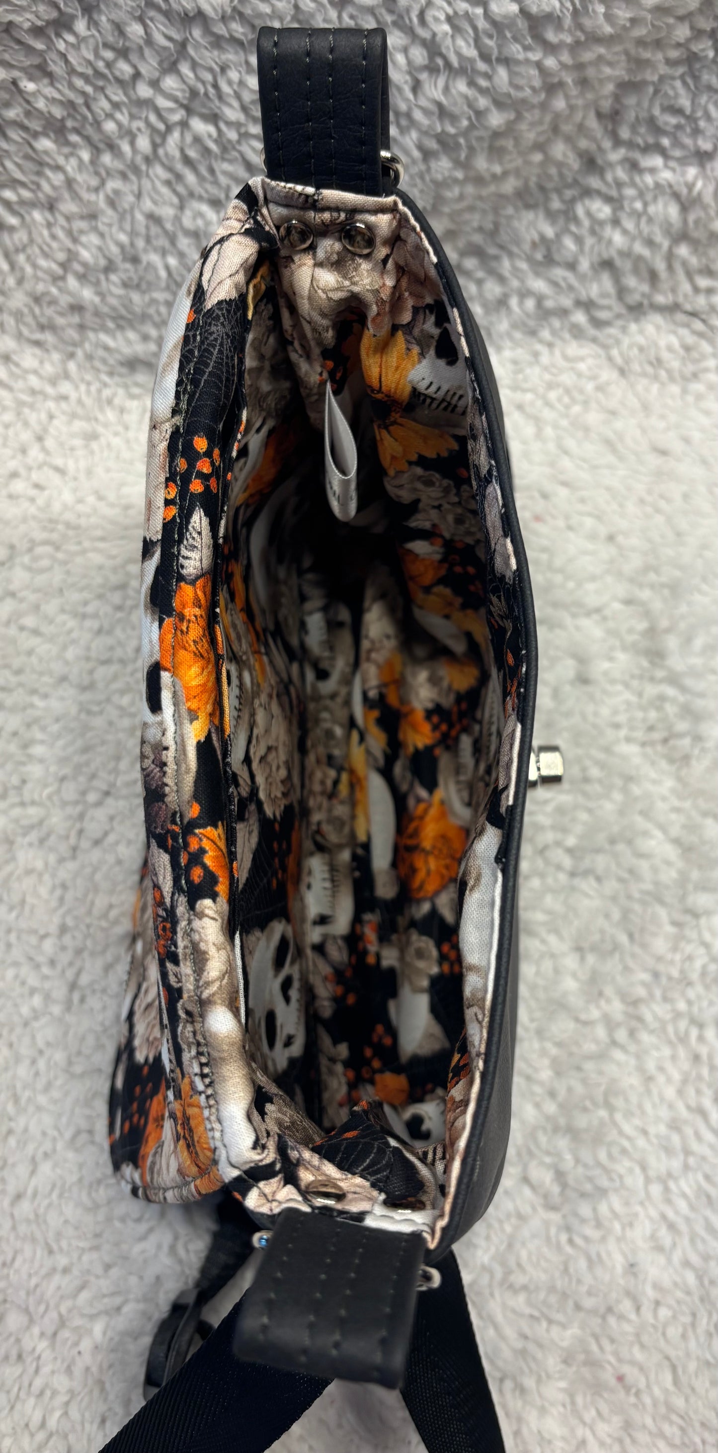 Skull Floral Quilted Purse