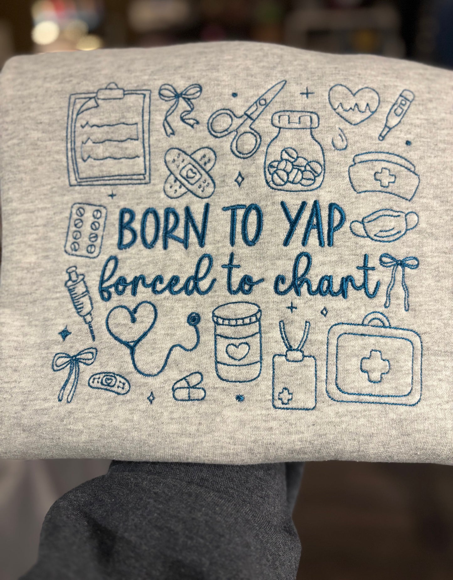 Born To Yap, Forced To Chart Crewneck