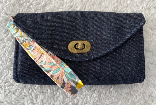 Denim Floral Wallet