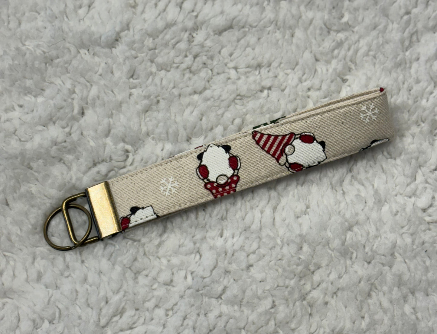 Winter Gnome Key Wristlet