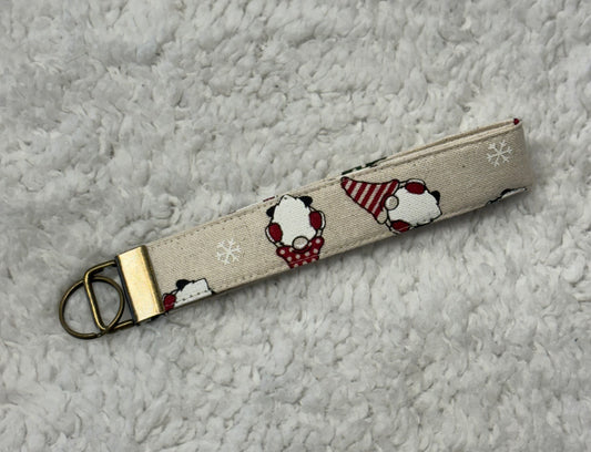 Winter Gnome Key Wristlet