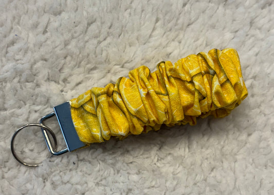 Lemon Scrunchie Key Wristlet