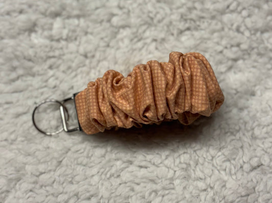 Light Orange/Coral Scrunchie Key Wristlet