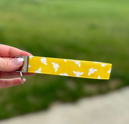 Yellow Bee Key Wristlet
