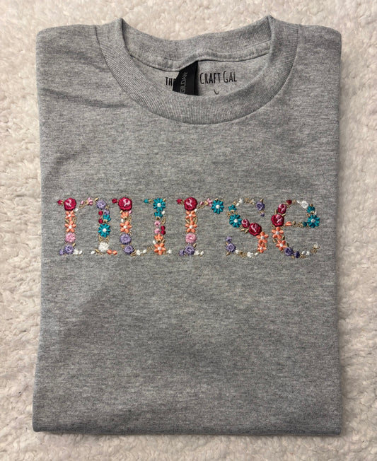 Floral Nurse T-Shirt