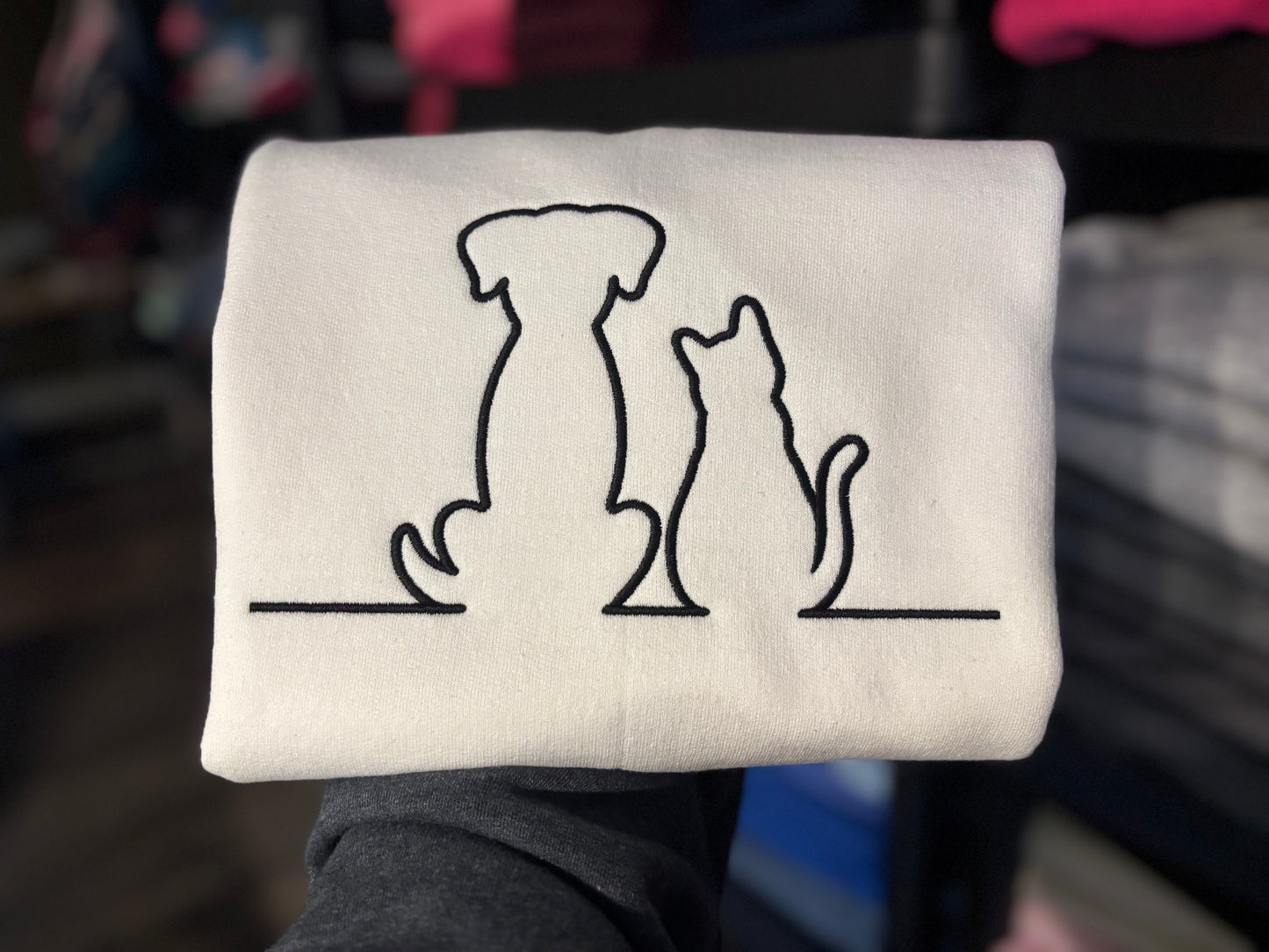 Cat & Dog Outline Crewneck