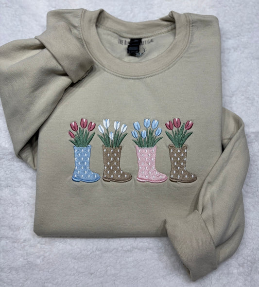 Boots & Tulips Crewneck