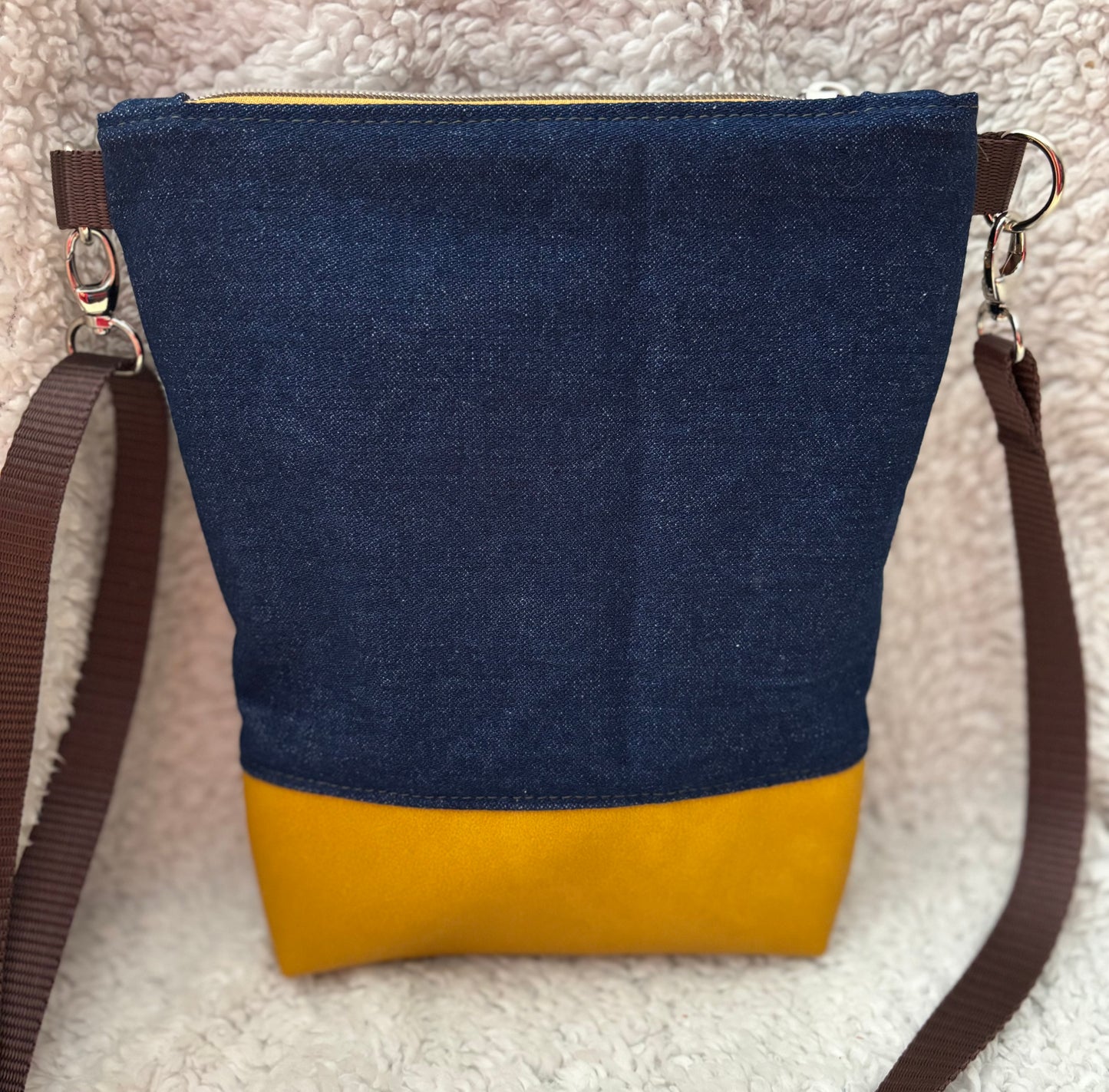 Embroidered Denim Floral Purse