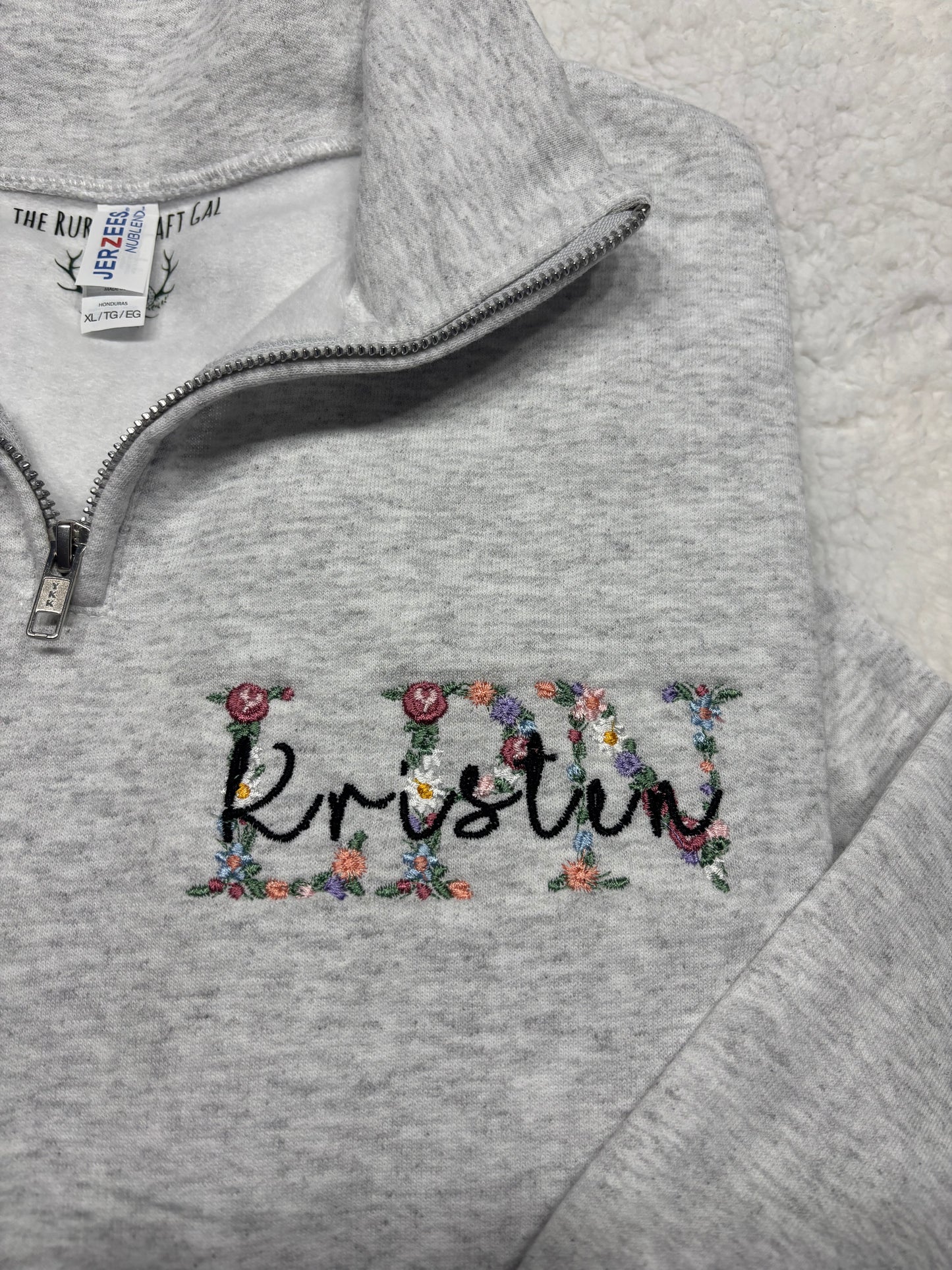 Floral LPN Quarter Zip