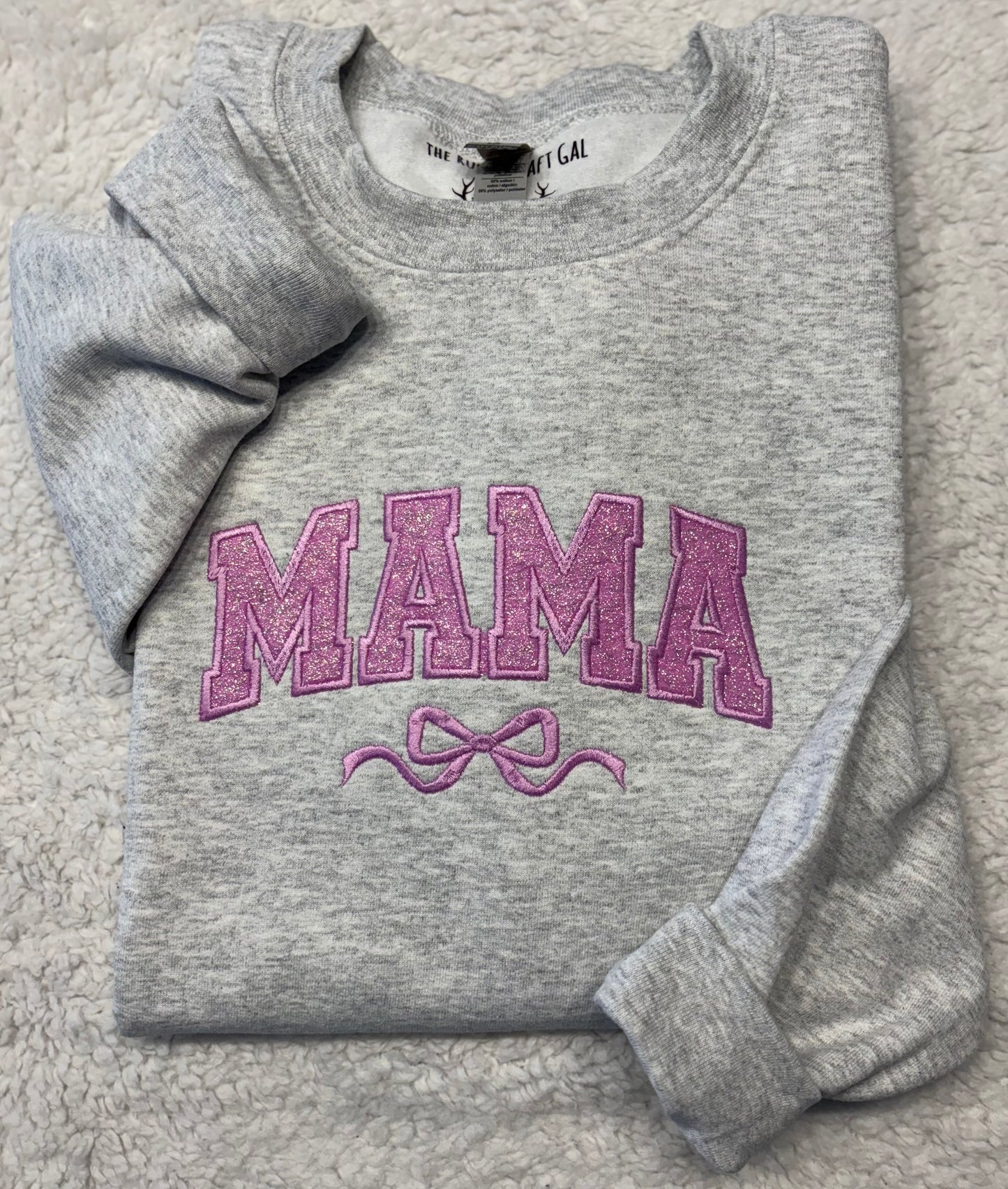 Glitter Mama Bow Crewneck