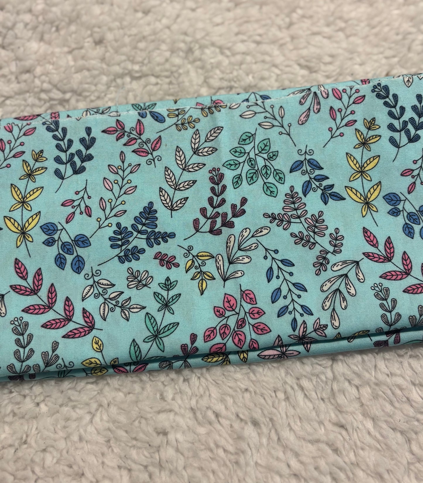 Blue Plant Scrunchie Key Wristlet