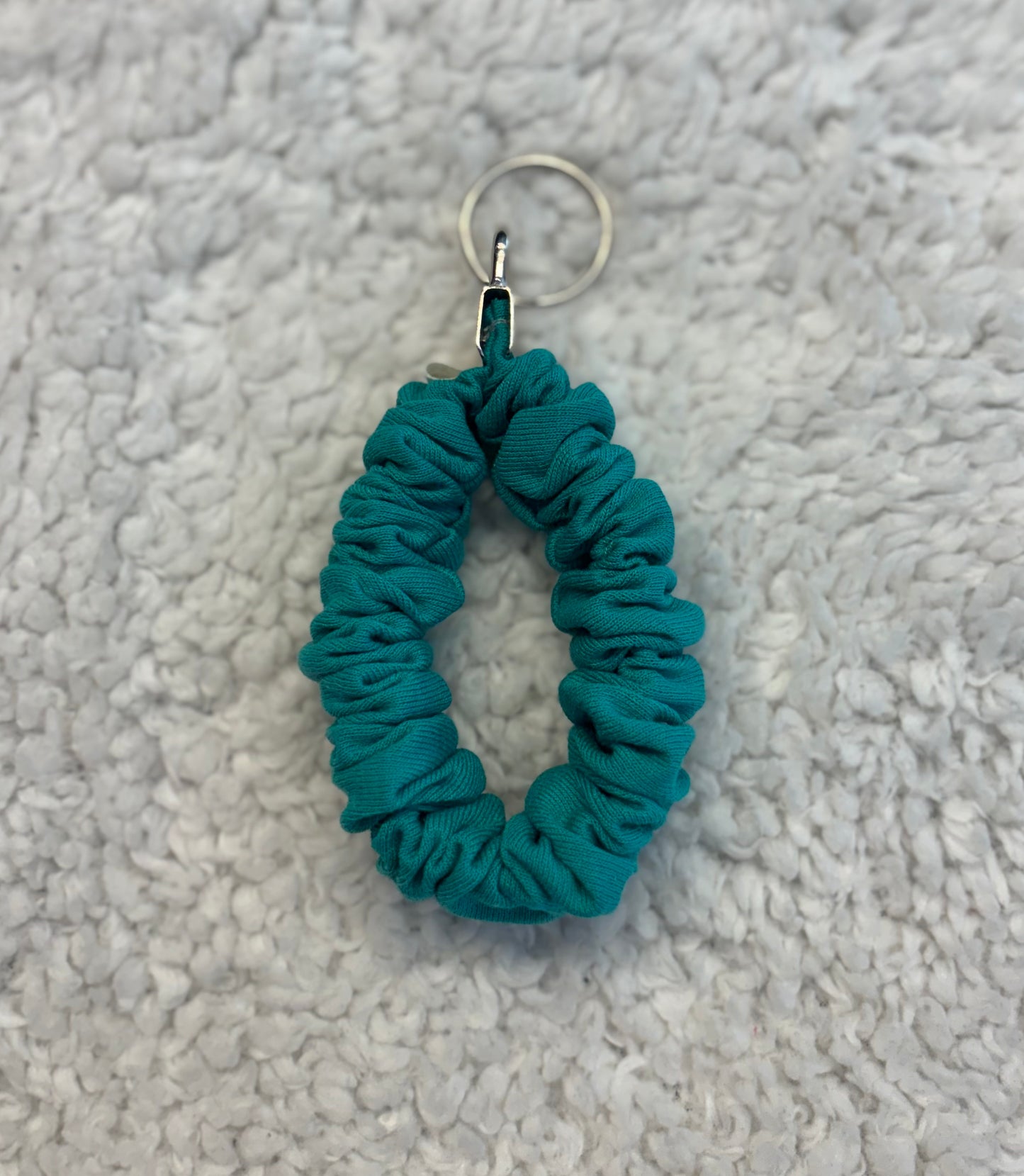 Teal Scrunchie Key Wristlet