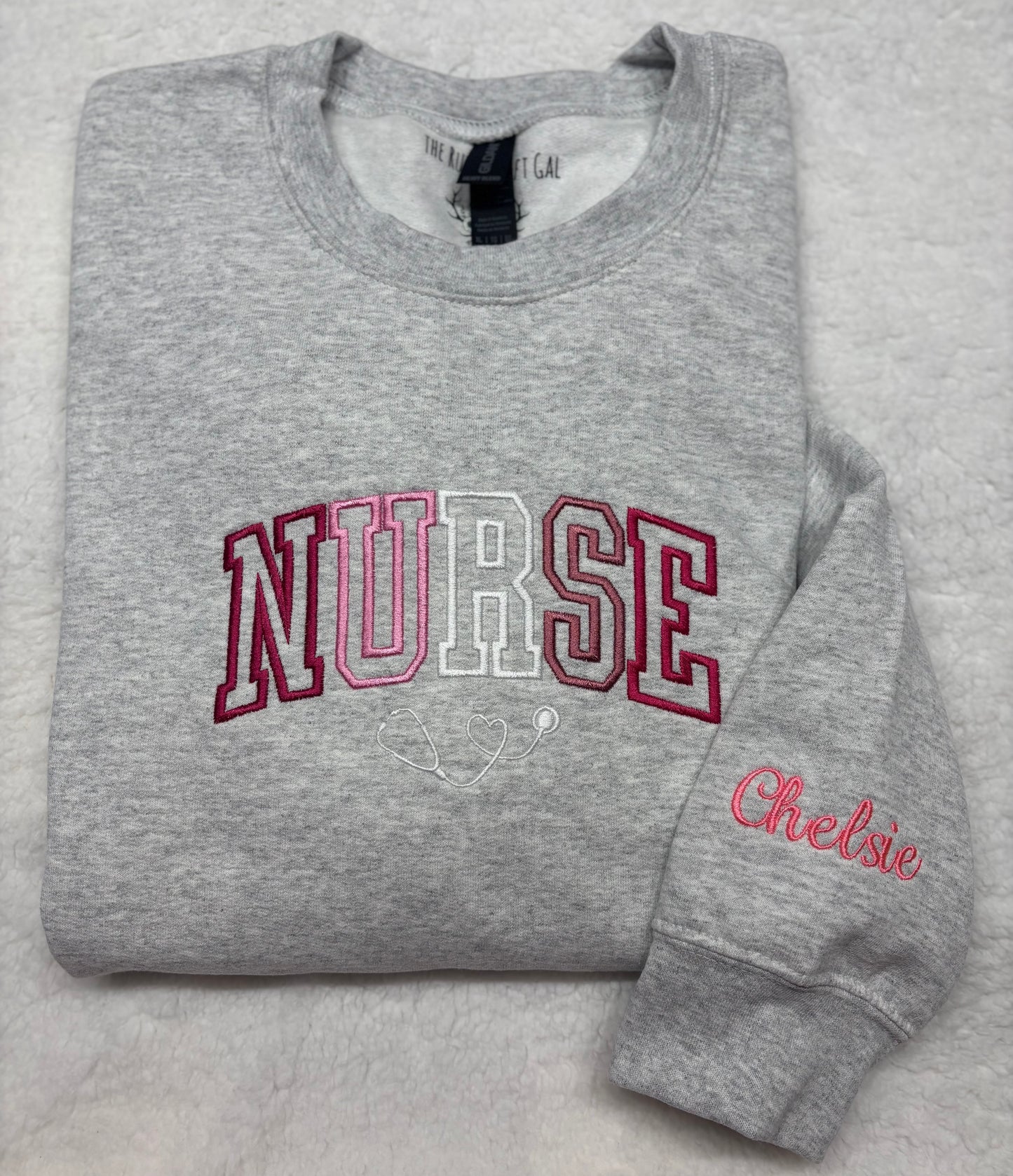Pink Nurse Stethoscope Crewneck
