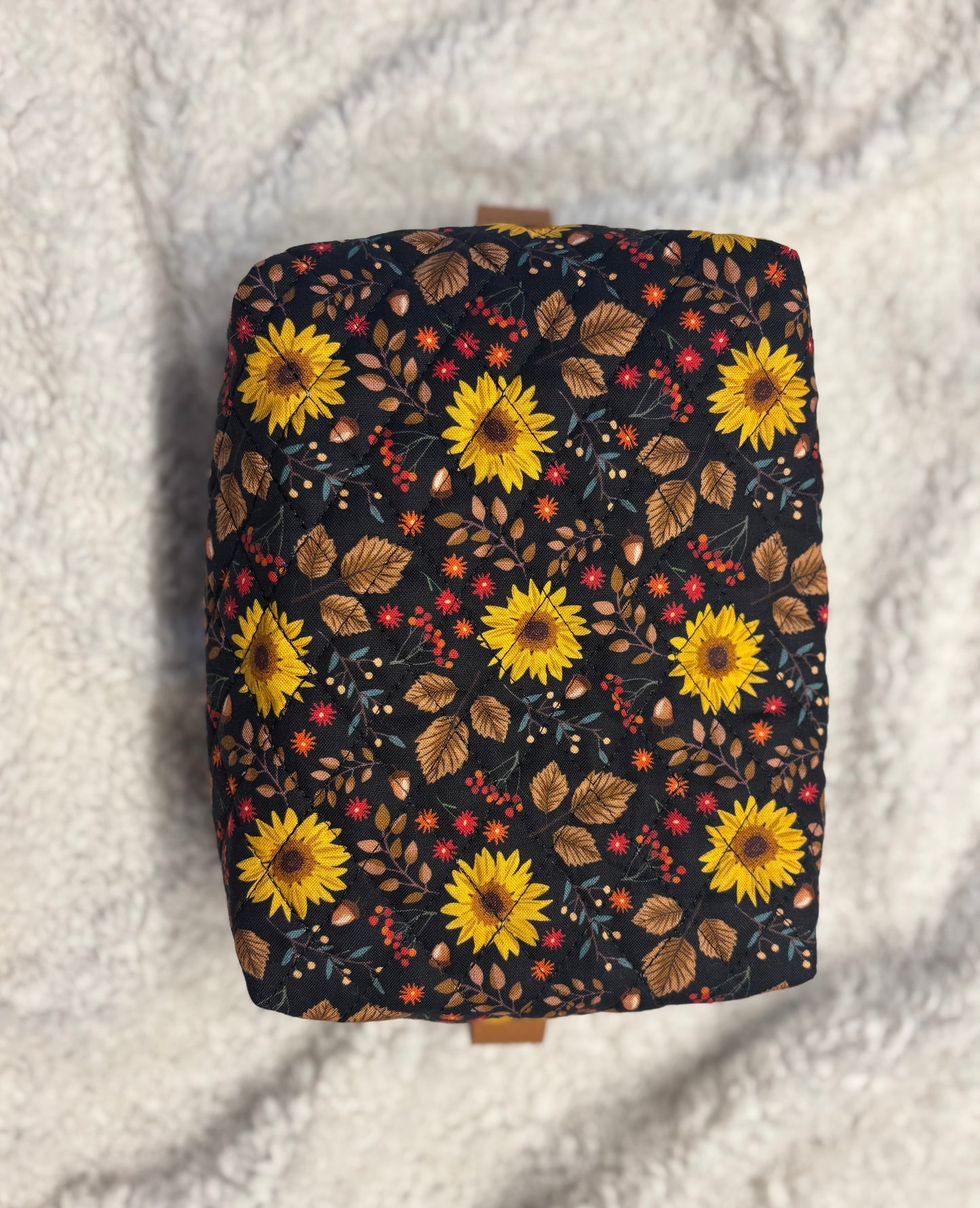 Sunflower Quilted Cosmetic Bag
