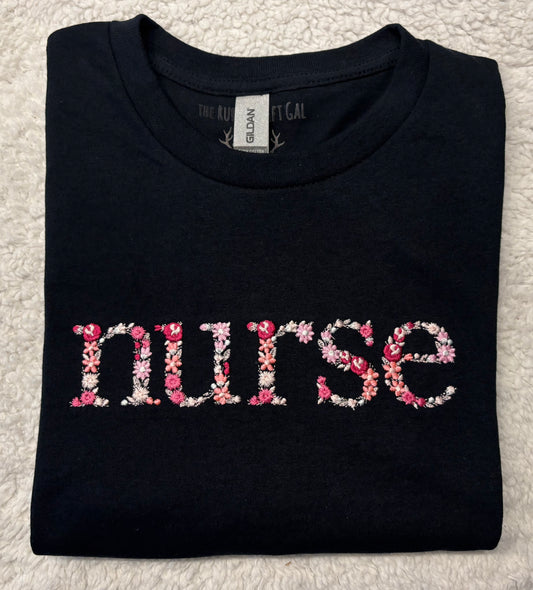 Floral Nurse T-Shirt