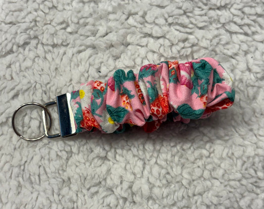 Strawberry Daisy Scrunchie Wristlet