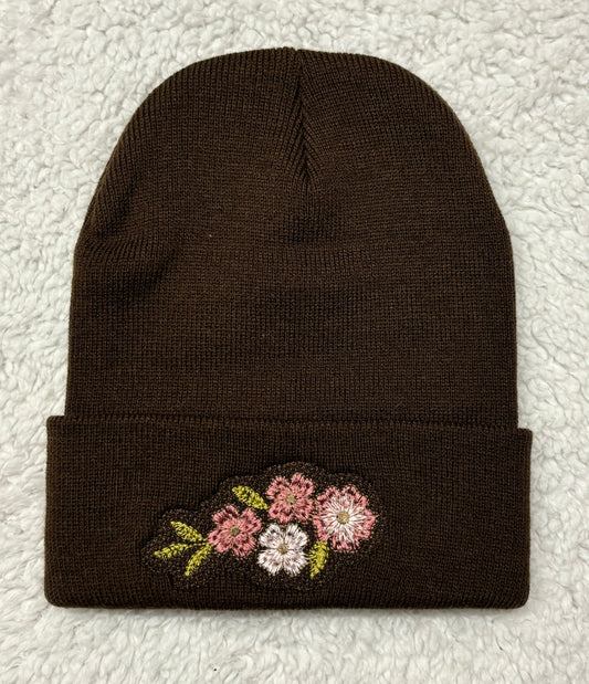 Embroidered Floral Toque