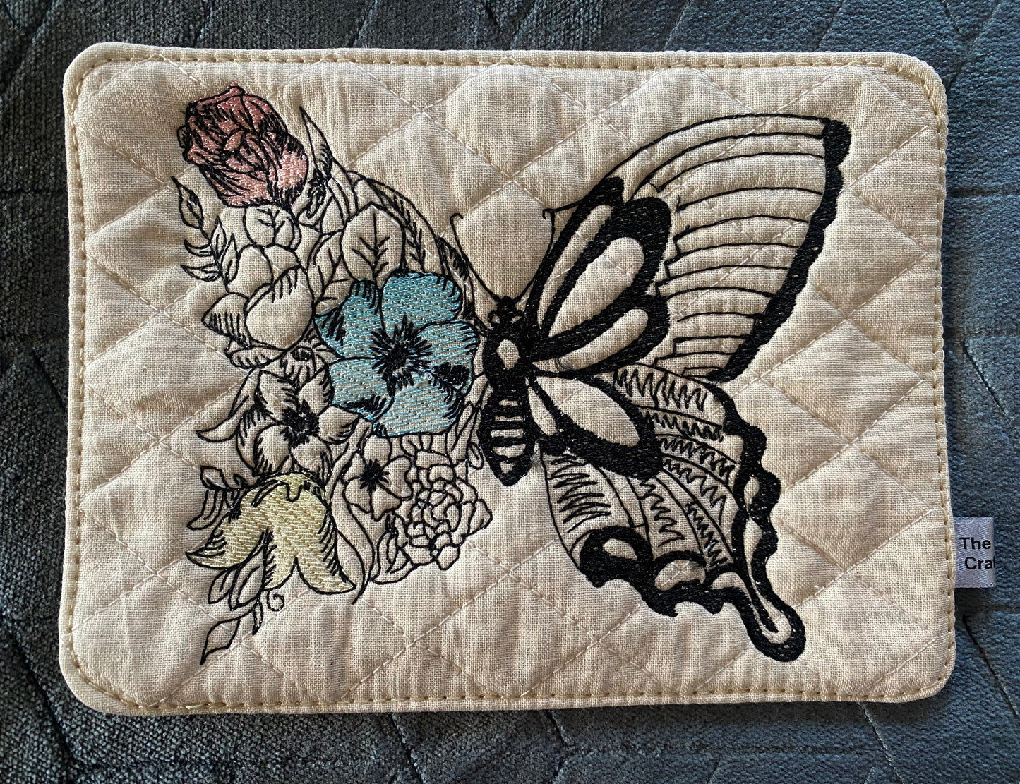 Floral Butterfly Mug Rug