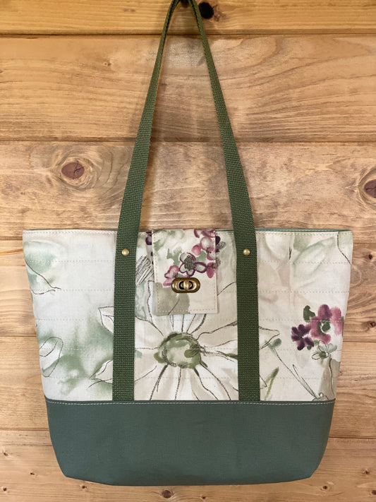 Green Floral Bag