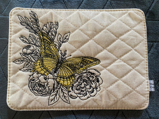 Yellow Butterfly Mug Rug