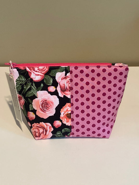 Rose and Polka Dot Cosmetic Bag