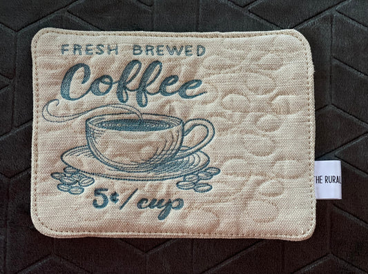 Vintage Coffee Cup Mug Rug
