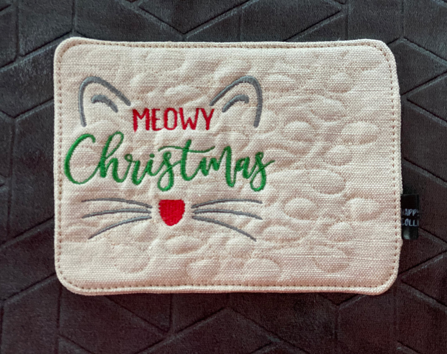 Meowy Christmas Mug Rug