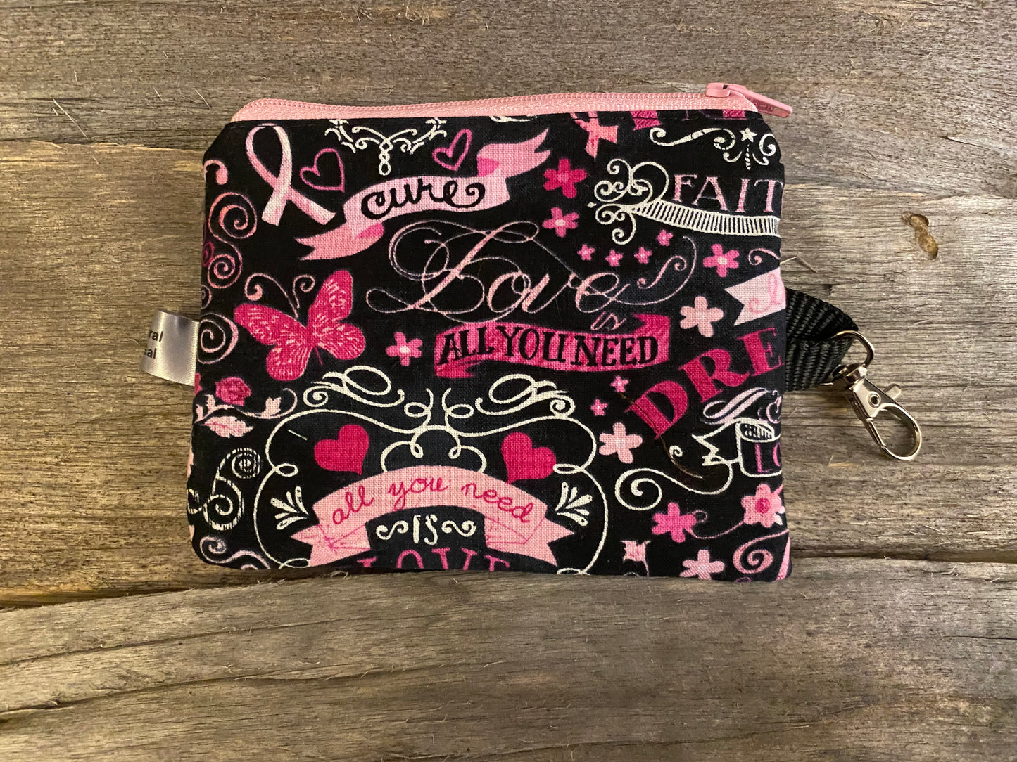 Breast Cancer Ribbon Purse Pouch